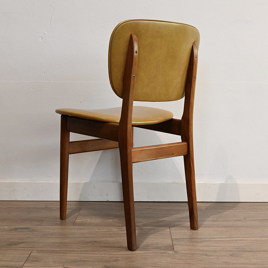 5x Mid Century Dining Chairs Mustard Vinyl by Elite