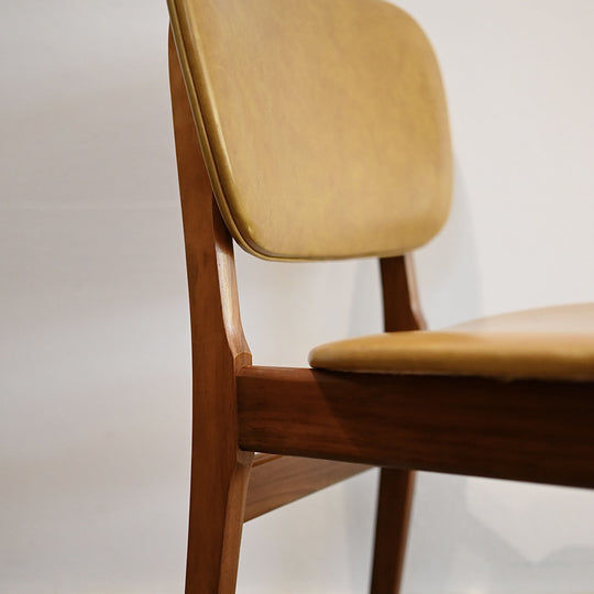 5x Mid Century Dining Chairs Mustard Vinyl by Elite