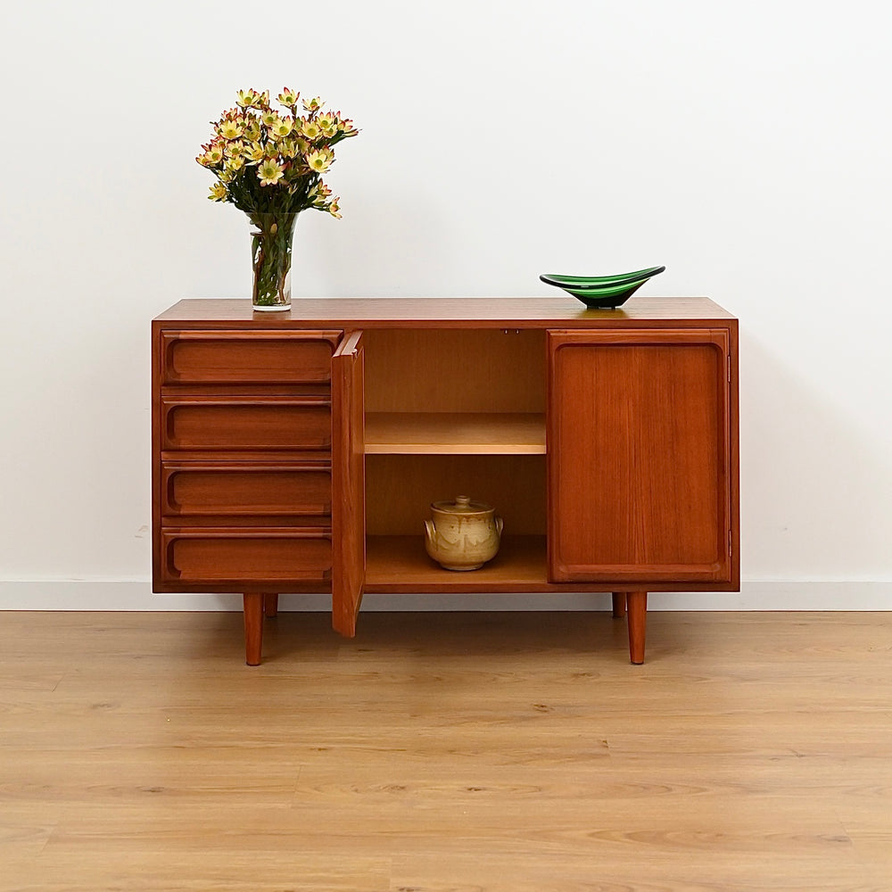 Mid Century Teak Sideboard LP Record Cabinet with Drawers by Chiswell