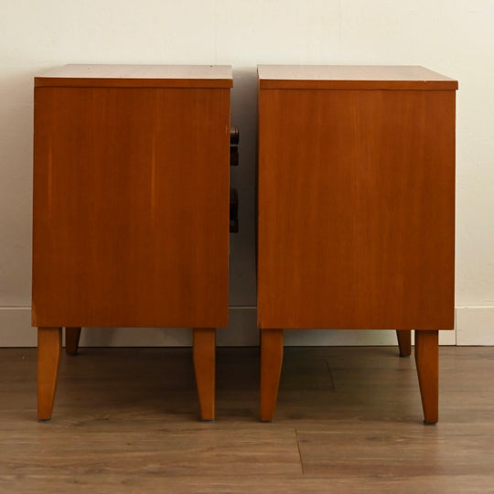 Mid Century Teak Bedside Table Pair by Reliance