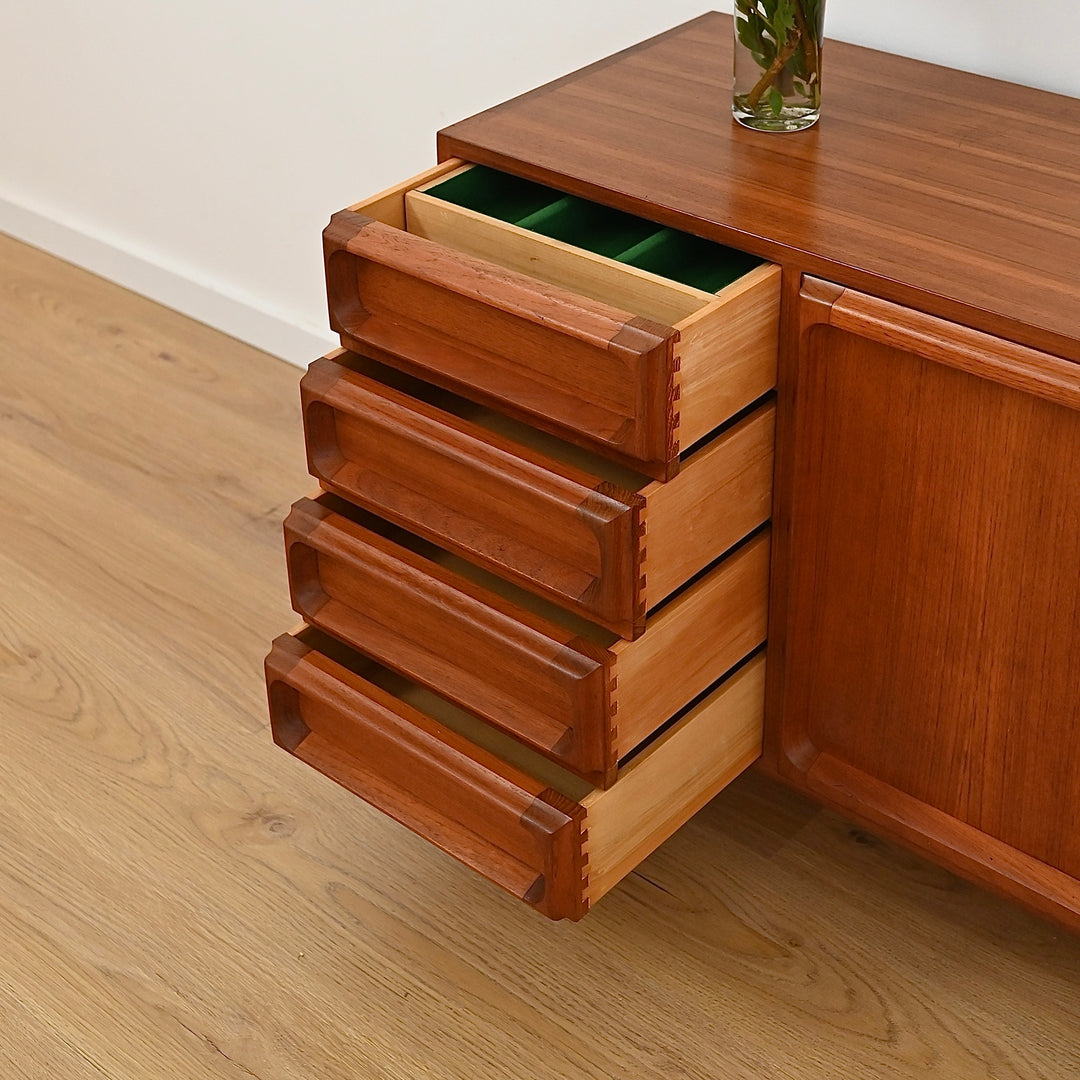 Mid Century Teak Sideboard LP Record Cabinet with Drawers by Chiswell