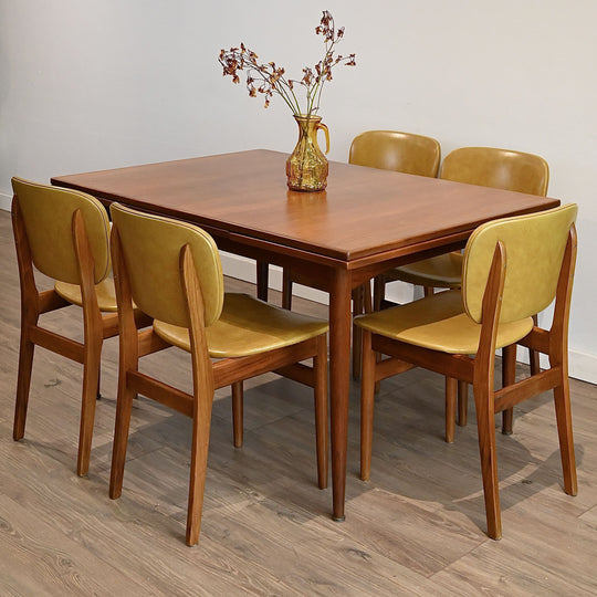 5x Mid Century Dining Chairs Mustard Vinyl by Elite