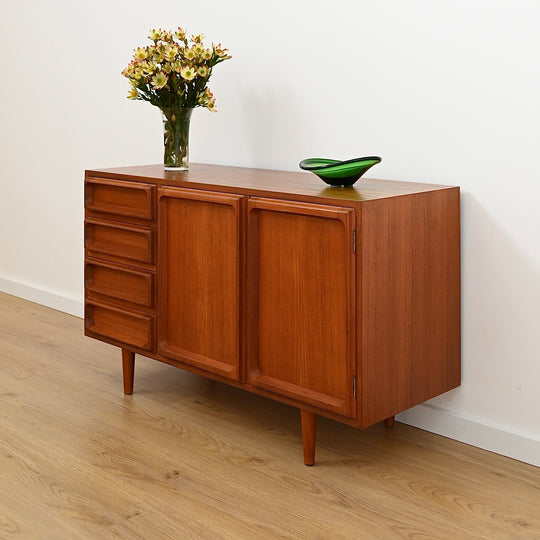 Mid Century Teak Sideboard LP Record Cabinet with Drawers by Chiswell