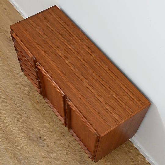 Mid Century Teak Sideboard LP Record Cabinet with Drawers by Chiswell
