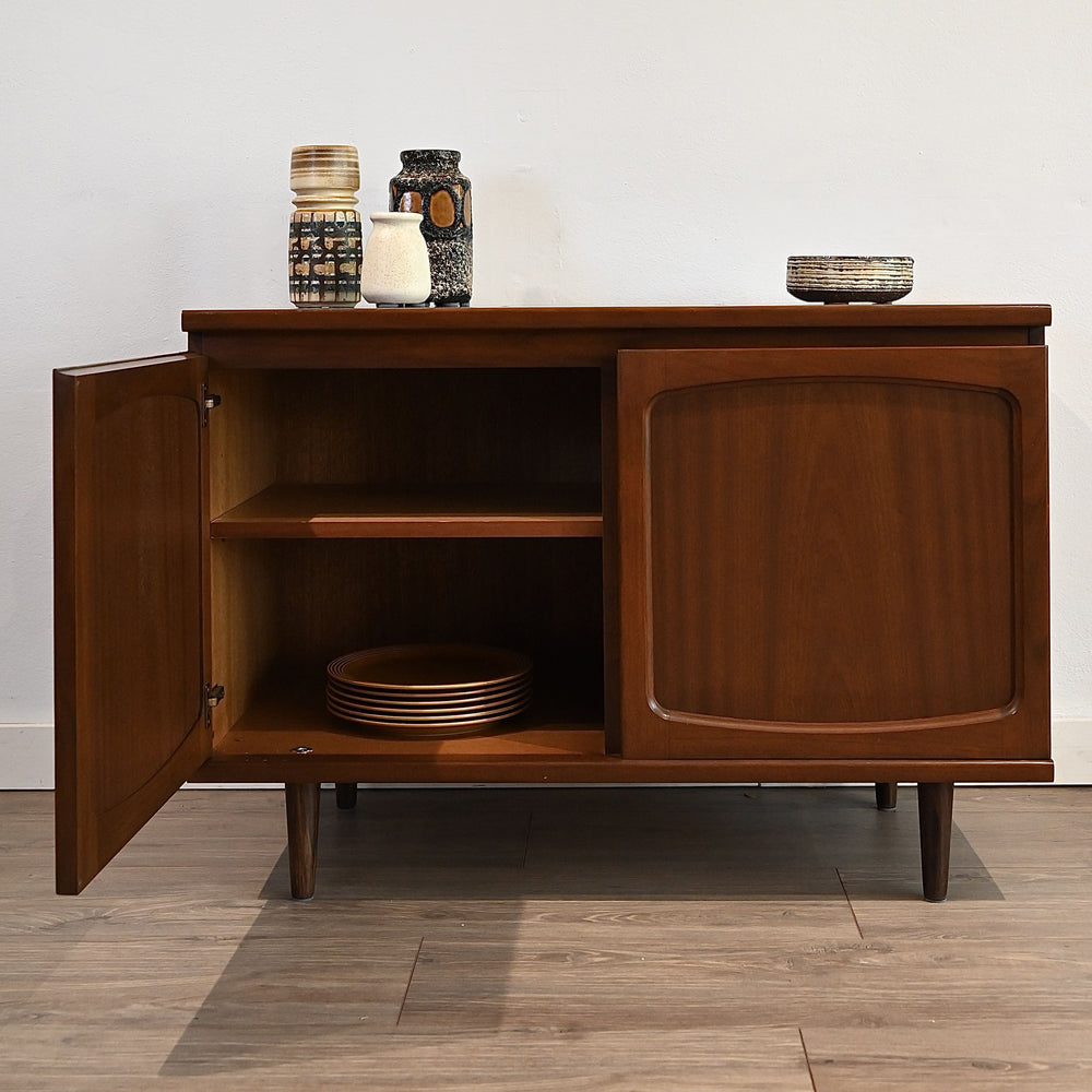 Mid Century Teak Sideboard LP Record Cabinet by Noblett