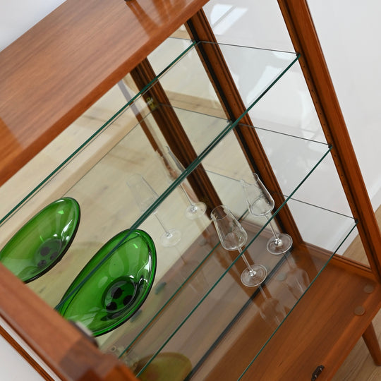 Mid Century Teak Sideboard Glass Display Cabinet by Chiswell