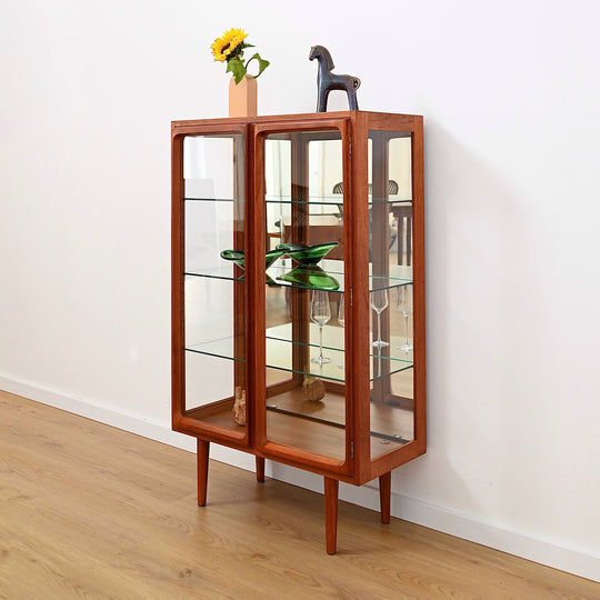 Mid Century Teak Sideboard Glass Display Cabinet by Chiswell