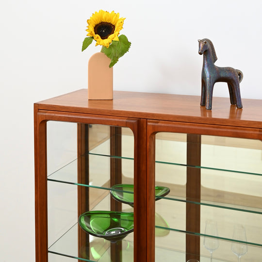 Mid Century Teak Sideboard Glass Display Cabinet by Chiswell