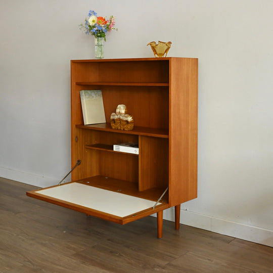 Parker Teak Mid Century Bookshelf Bar Wall Unit Bookcase