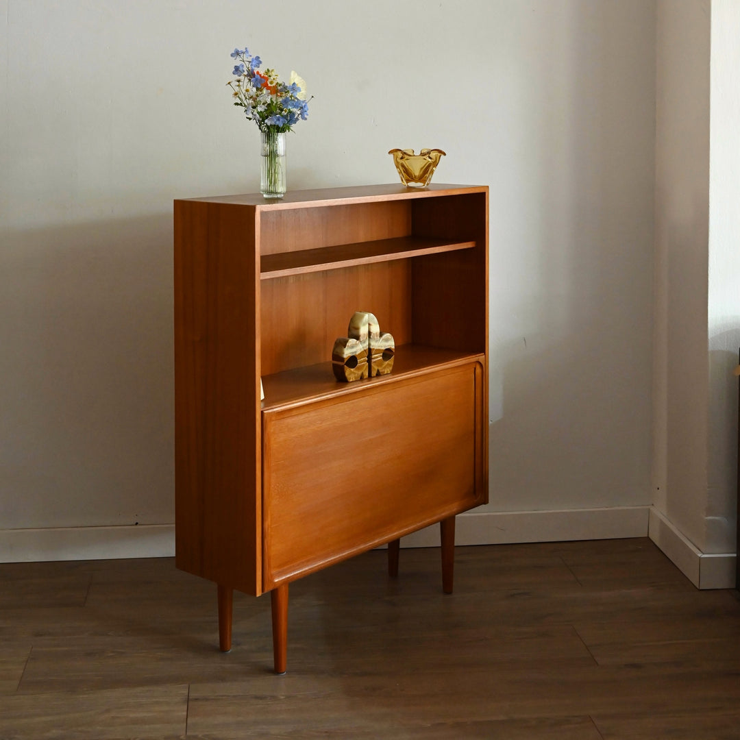 Parker Teak Mid Century Bookshelf Bar Wall Unit Bookcase