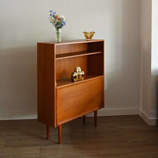 Parker Teak Mid Century Bookshelf Bar Wall Unit Bookcase