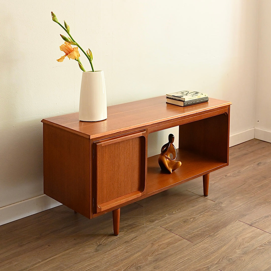 Mid Century Teak Sideboard LP Record TV Cabinet by Chiswell