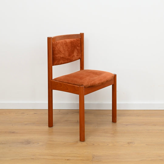 6x Mid Century Teak Dining Chairs by Chiswell with Burnt Orange Upholstery