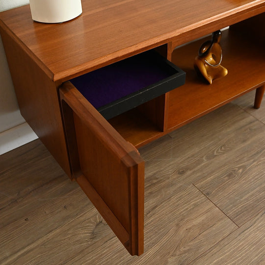 Mid Century Teak Sideboard LP Record TV Cabinet by Chiswell