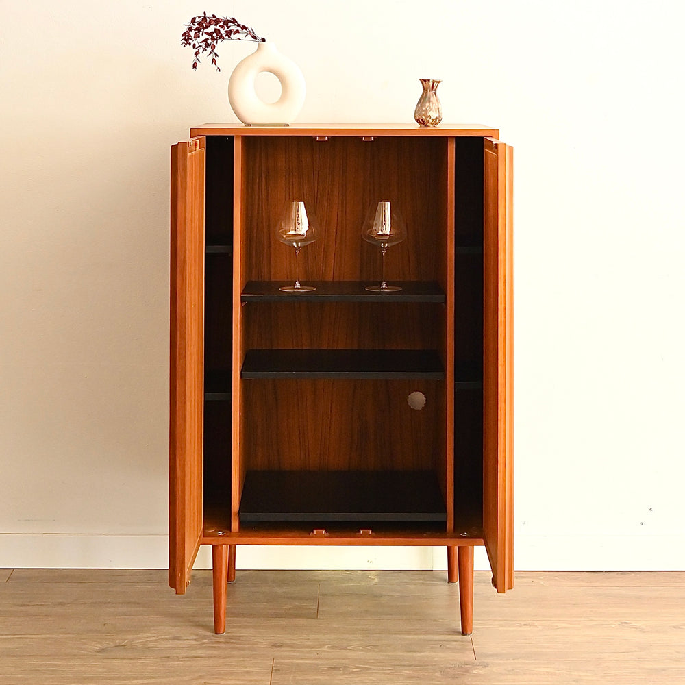 Mid Century Teak Sideboard Cabinet LP Record Cabinet by Chiswell
