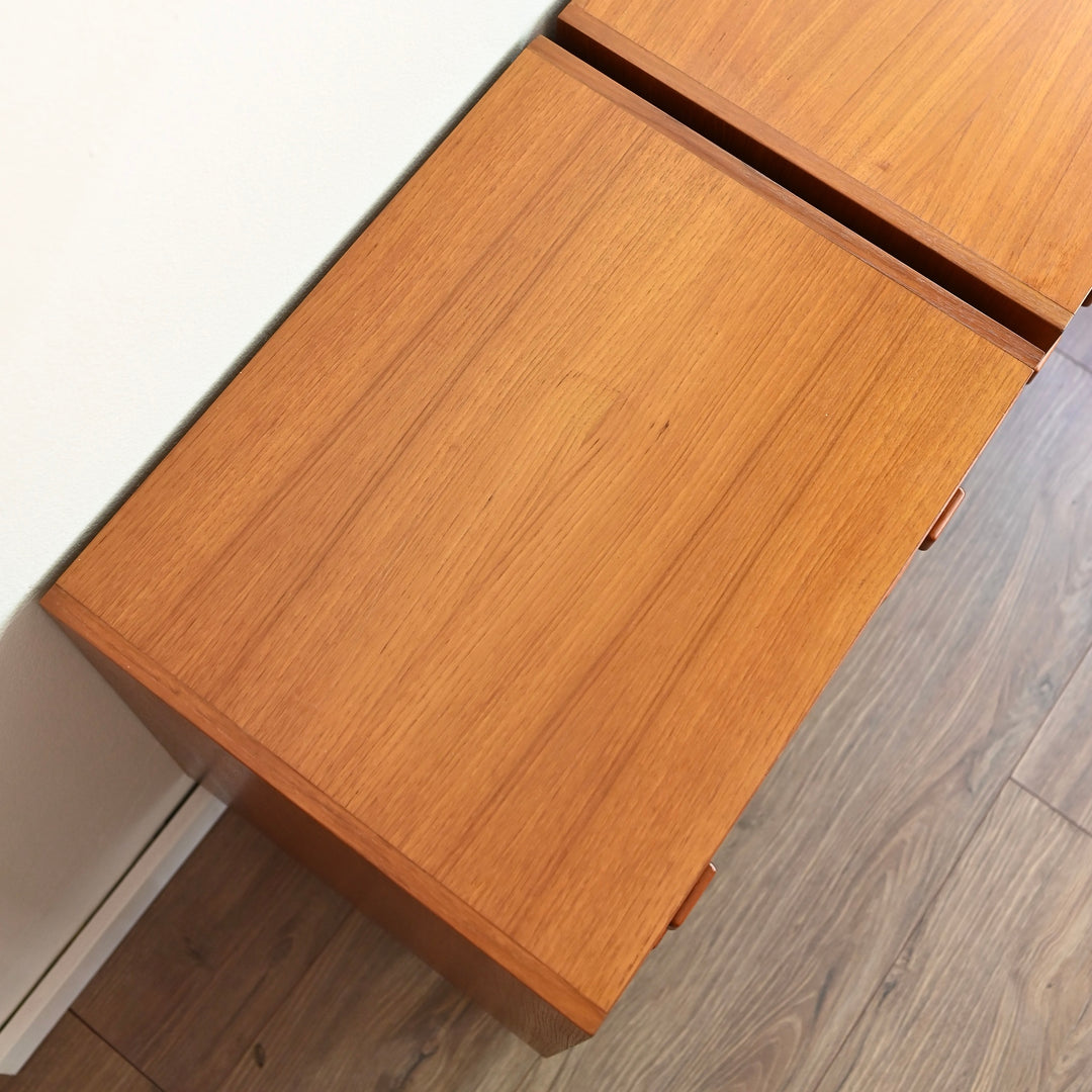 Pair Mid Century Parker Teak Bedside Tables Drawers
