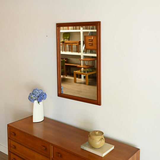 Mid Century Teak Wall Mirror by Parker