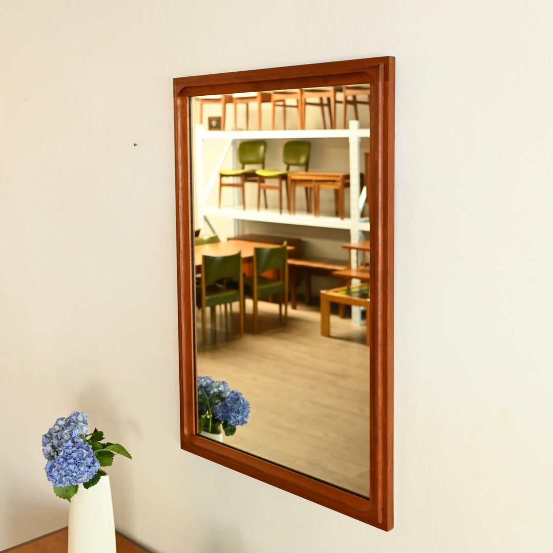 Mid Century Teak Wall Mirror by Parker