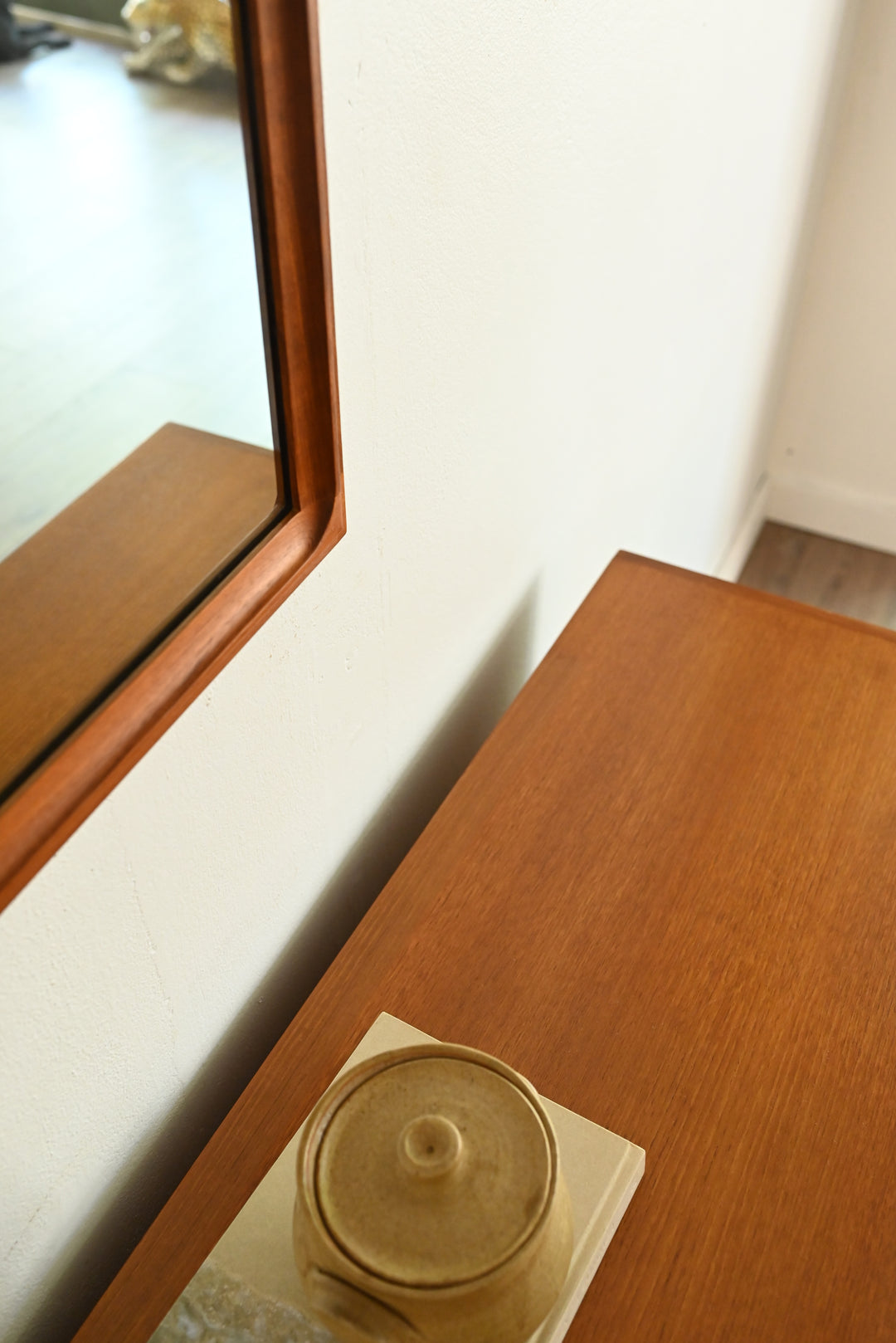Mid Century Teak Wall Mirror by Parker
