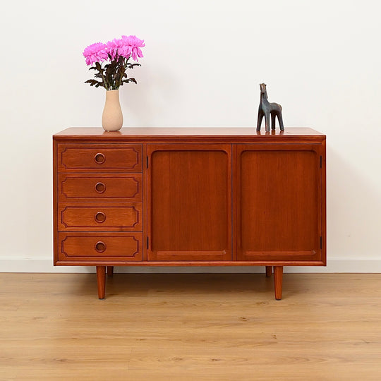 Mid Century Teak Sideboard LP Record Cabinet with Drawers by Chiswell