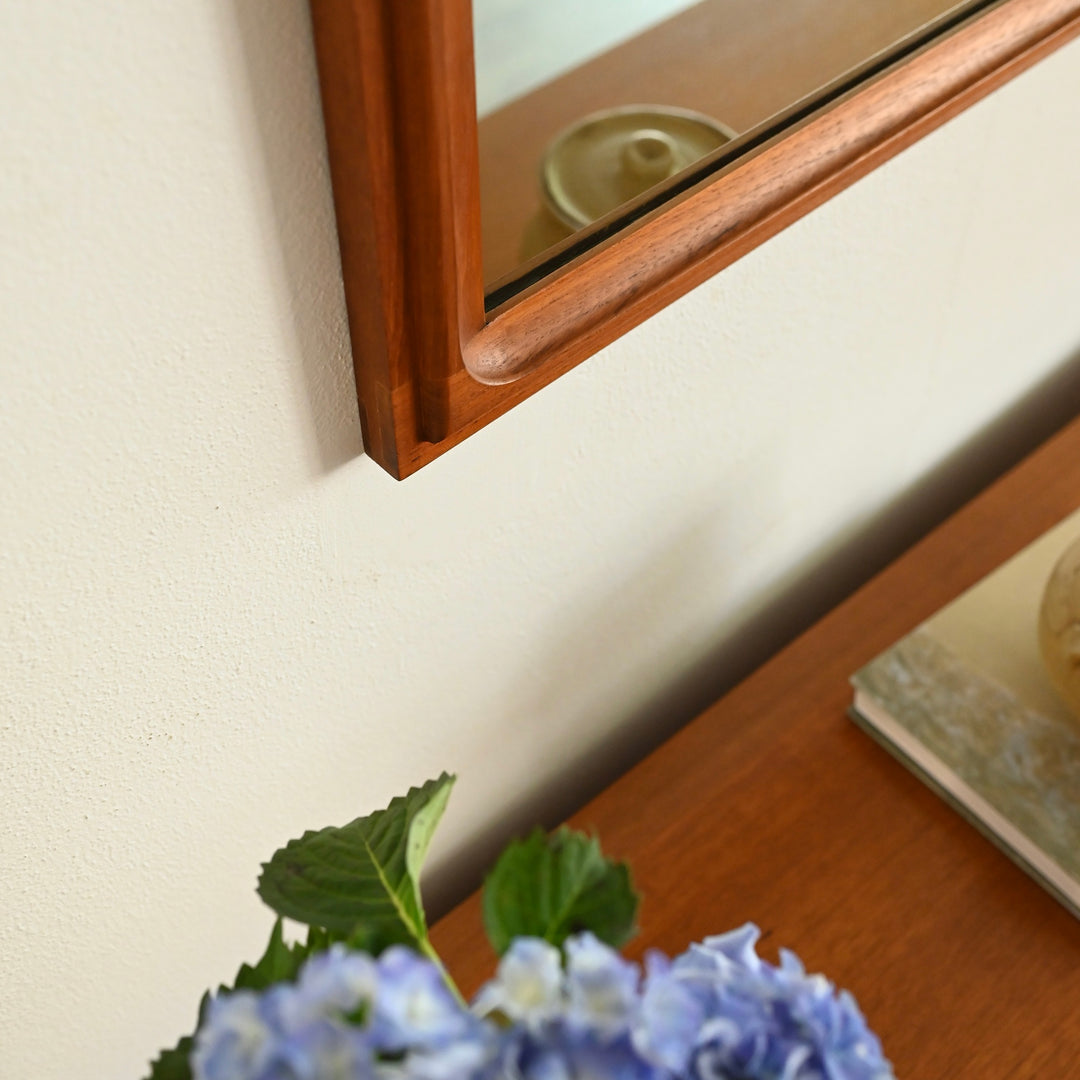 Mid Century Teak Wall Mirror by Parker