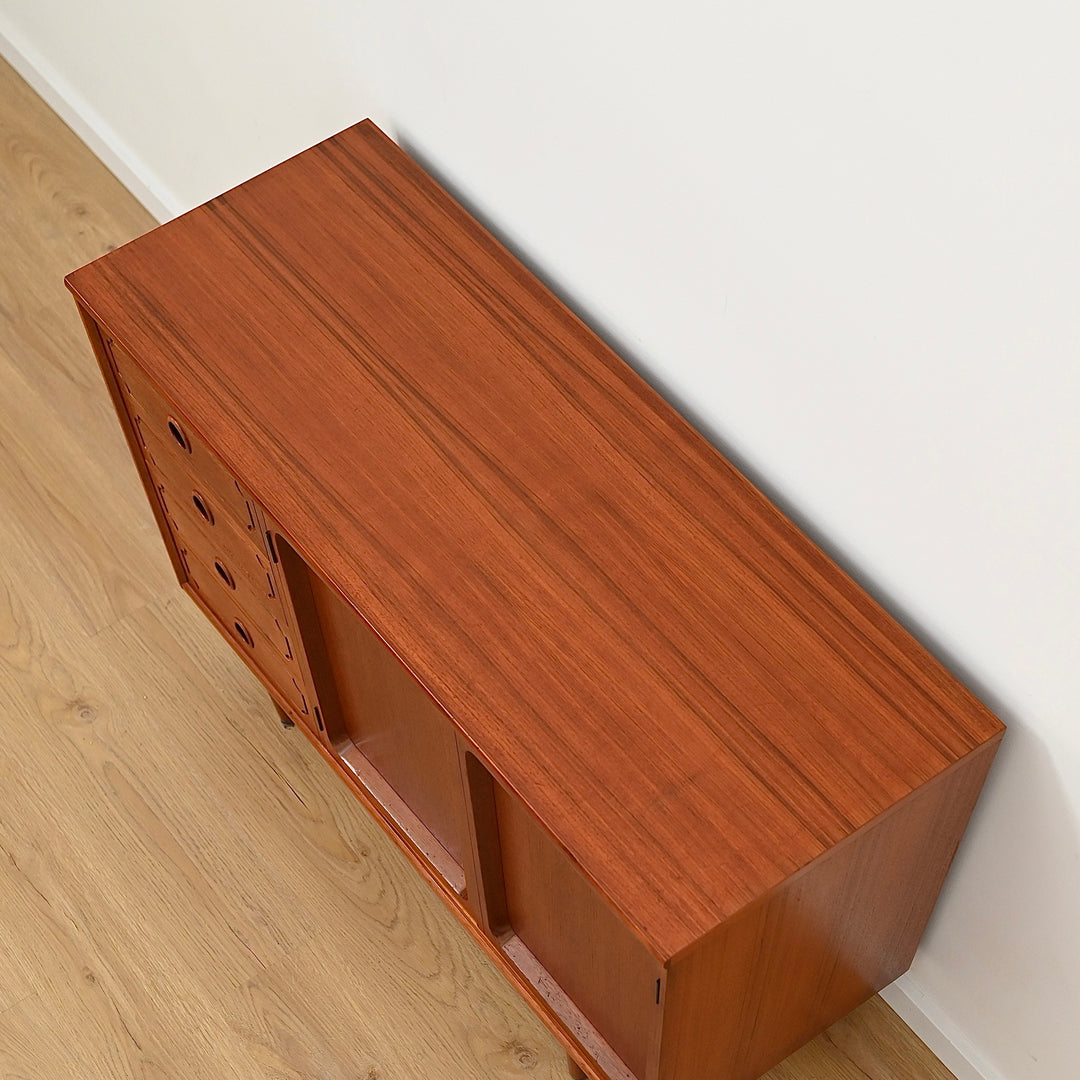 Mid Century Teak Sideboard LP Record Cabinet with Drawers by Chiswell