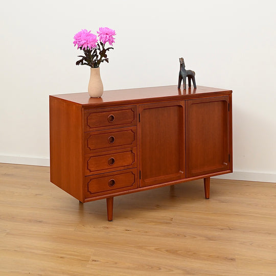 Mid Century Teak Sideboard LP Record Cabinet with Drawers by Chiswell