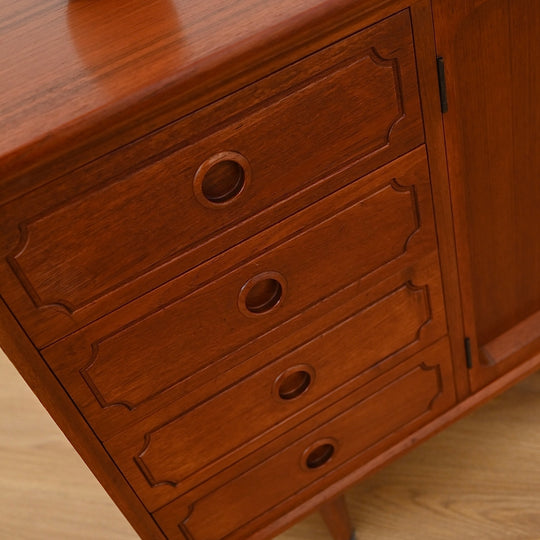 Mid Century Teak Sideboard LP Record Cabinet with Drawers by Chiswell