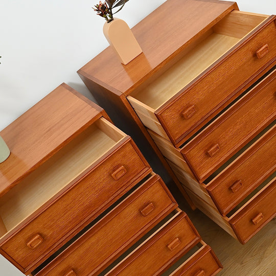 Pair Mid Century Parker Teak Bedside Tables Drawers