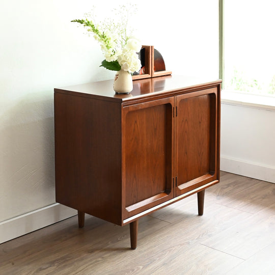 Mid Century Walnut Sideboard LP Record Cabinet by Chiswell