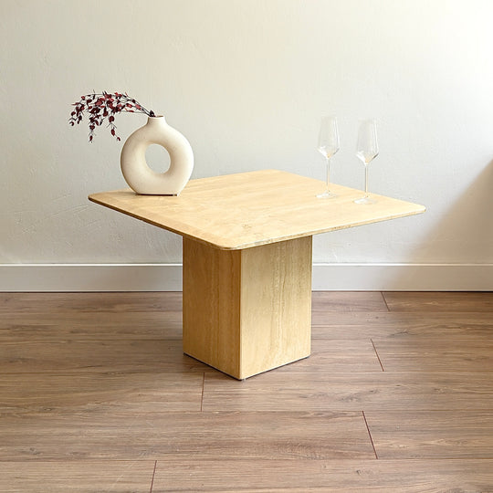 Retro 1980s Italian Travertine Stone Coffee Table