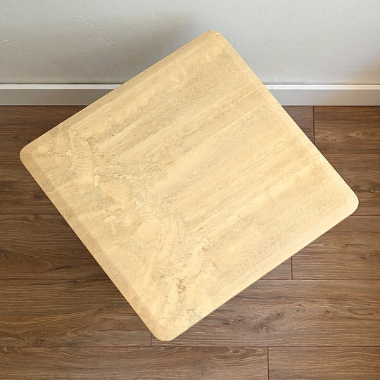 Retro 1980s Italian Travertine Stone Coffee Table