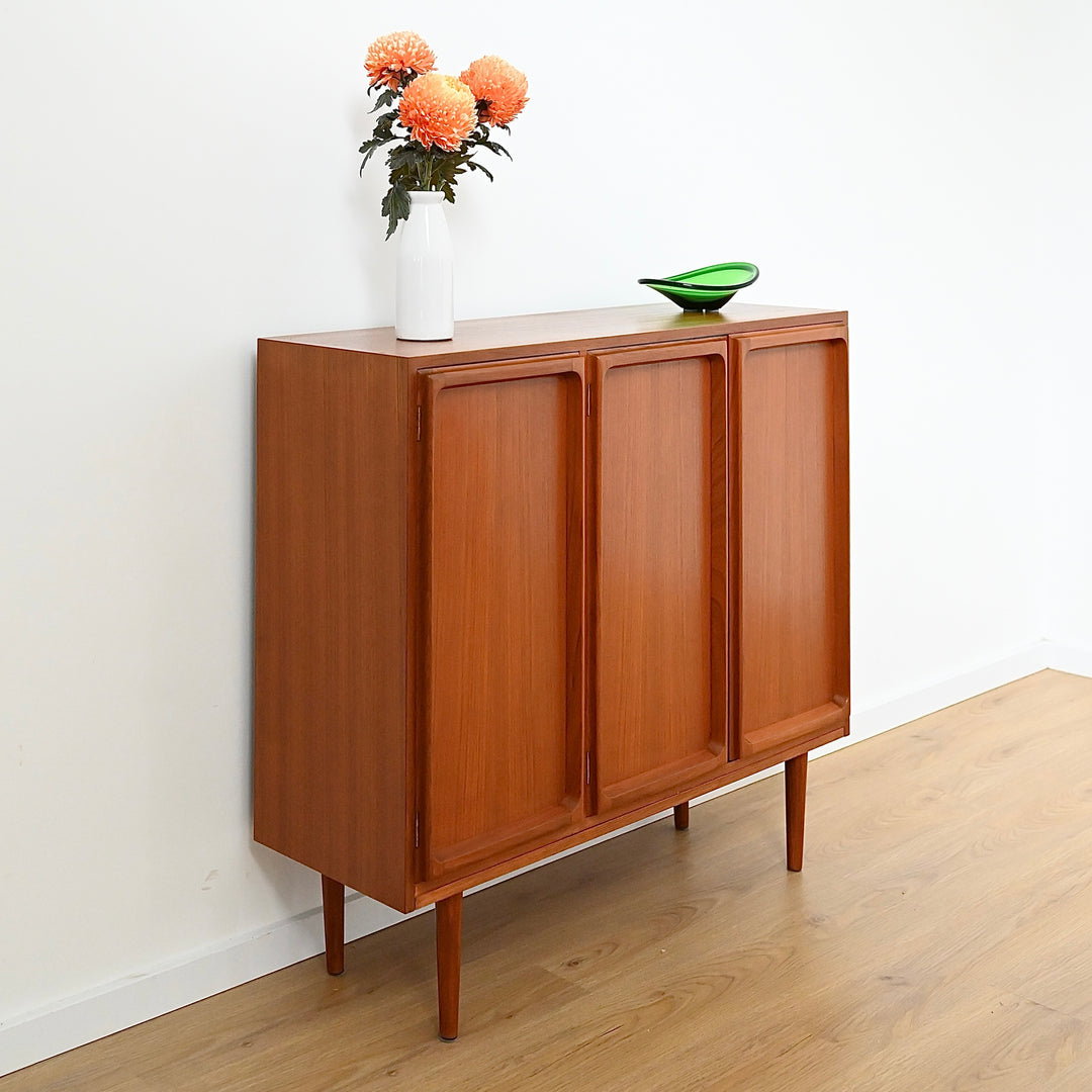 Mid Century Teak Sideboard Credenza Bar Cabinet by Chiswell