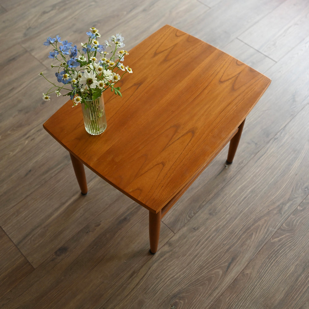 Mid Century Teak Coffee Table with Magazine Shelf
