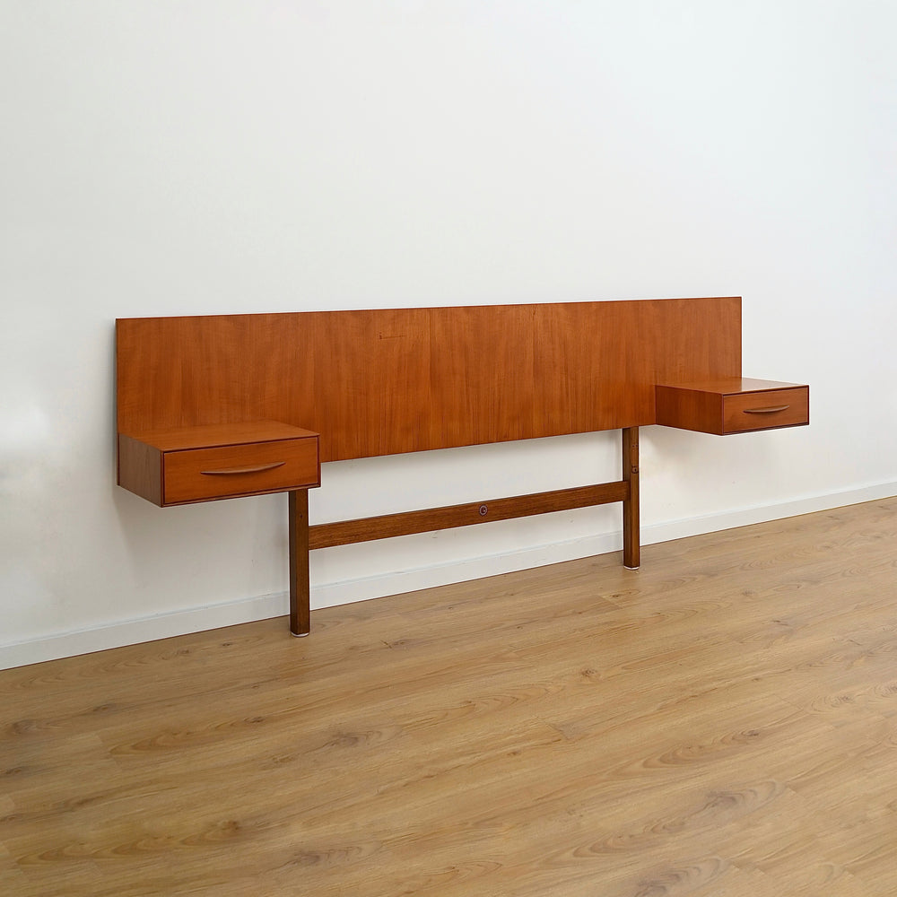 Mid Century Teak Queen Bed Head Headboard by Reliance