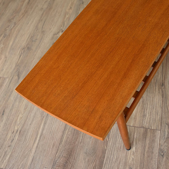 Mid Century Teak Coffee Table with Magazine Shelf