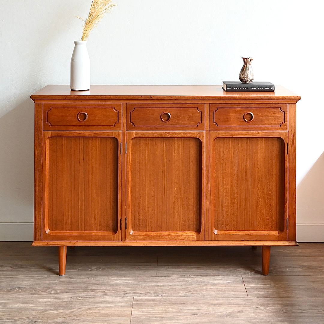 Mid Century Teak Sideboard Buffet LP Record Cabinet by Chiswell