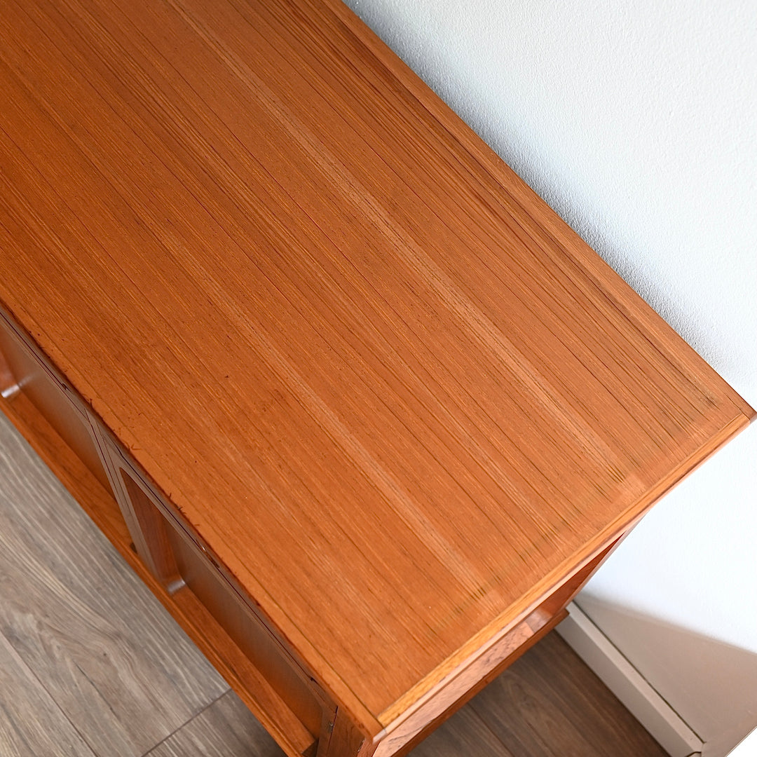 Mid Century Teak Sideboard Buffet LP Record Cabinet by Chiswell
