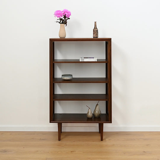 Mid Century Walnut Open Bookcase Bookshelf by Chiswell