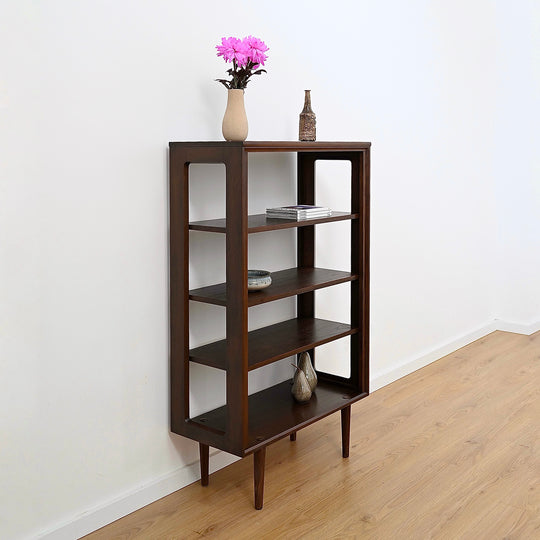 Mid Century Walnut Open Bookcase Bookshelf by Chiswell