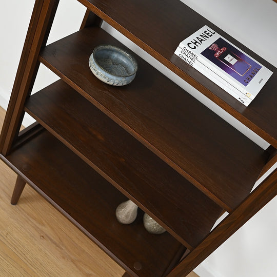 Mid Century Walnut Open Bookcase Bookshelf by Chiswell