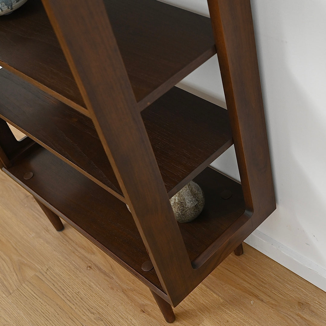 Mid Century Walnut Open Bookcase Bookshelf by Chiswell