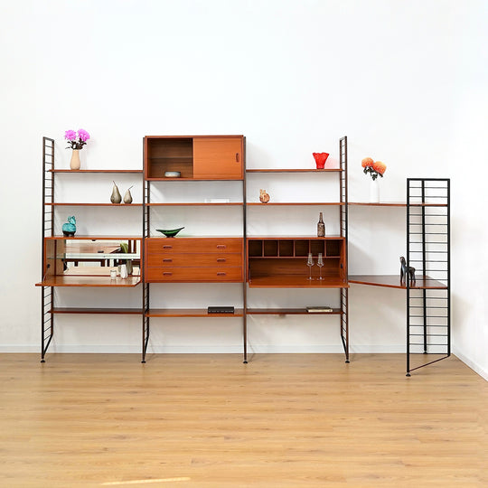 Ladderax Modular Teak Wall Unit Mid Century