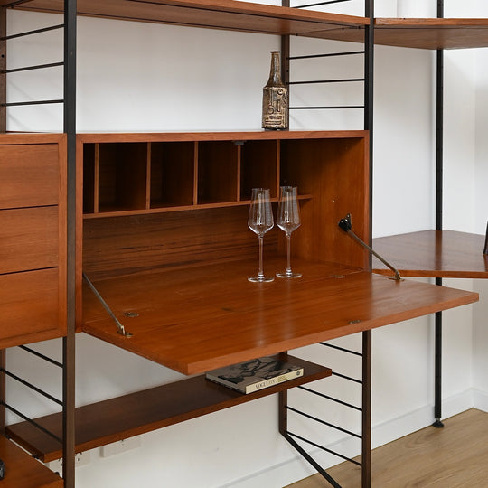 Ladderax Modular Teak Wall Unit Mid Century