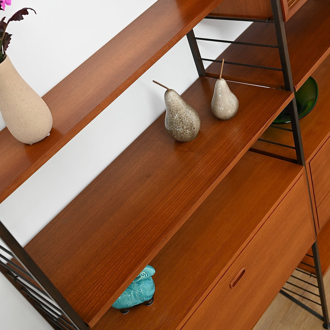Ladderax Modular Teak Wall Unit Mid Century