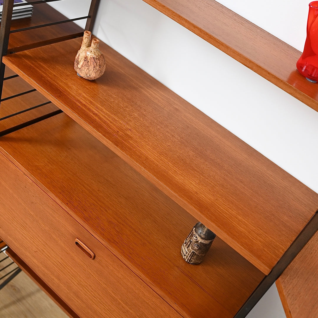 Ladderax Modular Teak Wall Unit Mid Century