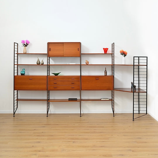 Ladderax Modular Teak Wall Unit Mid Century