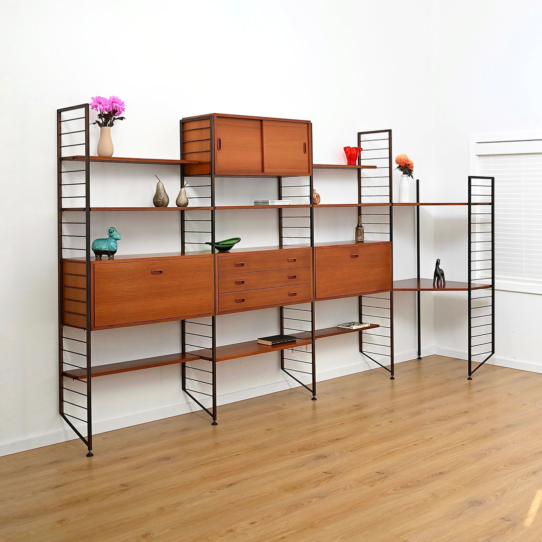Ladderax Modular Teak Wall Unit Mid Century