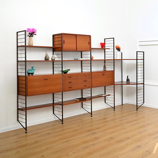 Ladderax Modular Teak Wall Unit Mid Century