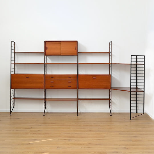 Ladderax Modular Teak Wall Unit Mid Century